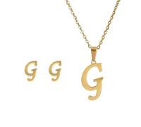 YETONADO Collar de acero inoxidable con inicial del alfabeto de 26 letras inglesas para mujer, conjunto de joyas personalizadas, talla única, Ágata