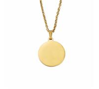 YETONADO Collares con colgante de disco redondo en blanco, collares de cadena de acero inoxidable para bricolaje con logotipo de nombre personalizado, joyería para mujeres y hombres, talla única, 45