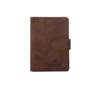 YETONADO Funda de cuero para pasaporte, impermeable, para viajes, tarjetas de crédito, bonito libro de pasaporte para mujeres/hombres, funda para pasaporte con hebilla, B Café, Talla única
