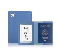 YETONADO Funda protectora de piel sintética para pasaporte de viaje, gruesa, Azul neblina, Talla única