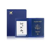 YETONADO Funda protectora de piel sintética para pasaporte de viaje, gruesa, azul oscuro, Talla única