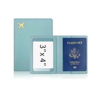 YETONADO Funda protectora de piel sintética para pasaporte de viaje, gruesa, Blue, Talla única