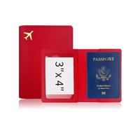 YETONADO Funda protectora de piel sintética para pasaporte de viaje, gruesa, Red, Talla única