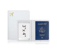 YETONADO Funda protectora de piel sintética para pasaporte de viaje, gruesa, White, Talla única