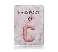 YETONADO Funda protectora para pasaporte, diseño de letras bordadas, funda unisex para pasaporte de viaje, A 1466 (C), Talla única
