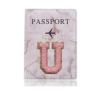 YETONADO Funda protectora para pasaporte, diseño de letras bordadas, funda unisex para pasaporte de viaje, A 1484 (U), Talla única