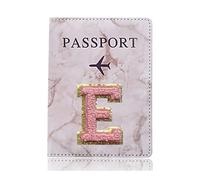 YETONADO Funda protectora para pasaporte, diseño de letras bordadas, funda unisex para pasaporte de viaje, A 1468 (E), Talla única