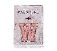 YETONADO Funda protectora para pasaporte, diseño de letras bordadas, funda unisex para pasaporte de viaje, A 1486 (W), Talla única