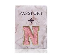 YETONADO Funda protectora para pasaporte, diseño de letras bordadas, funda unisex para pasaporte de viaje, A 1477 (N), Talla única