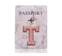 YETONADO Funda protectora para pasaporte, diseño de letras bordadas, funda unisex para pasaporte de viaje, A 1483 (T), Talla única