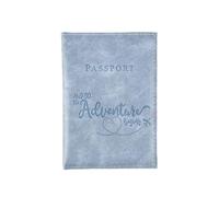 YETONADO Fundas de pasaporte de poliuretano que cambian de color, con letras impresas, clip para billete de avión para hombres y mujeres, accesorios de viaje, azul claro, Talla única