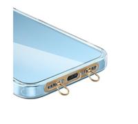 YETONADO Parche de metal ultrafino para cordón de teléfono, conector de seguridad de doble oreja, clips de acero inoxidable para teléfono móvil, parche de junta de cordón de metal (metal dorado, 2