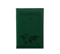 YETONADO The World Map - Funda para pasaporte con estampado en caliente, diseño de avión simple para mujeres y hombres, funda de viaje para pasaporte, regalo de boda, A verde., Talla única