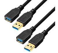 Yeung Qee Cable alargador USB 3.0, alta velocidad USB 3.0 A macho a cable de extensión hembra (2 unidades) 1.5 FT/50cm
