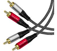 Yeung Qee - Cable RCA (4 m, 2 RCA macho a 2 RCA macho, cable de audio estéreo para subwoofer)