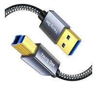 Yeung Qee Cable USB 3.0 A a B de 1 m, cable USB 3.0 trenzado de nailon tipo A macho a B macho, cable de impresora compatible con estación de acoplamiento, controladores duros externos, escáner y más