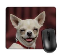 Yeuss Funny Dog Memes Alfombrilla De Ratón Rectangular Antideslizante, Chihuahua Cabeza Retrato De Perro Fondo Corto De Pelo Rojo Alfombrillas De Ratón para Juegos