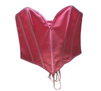 Yeuyyben Corsé corto sin mangas para mujer, a la moda, fiesta, club, escenario, rendimiento, ajustado, bustier, top sin mangas, B-Pnnrk, S