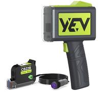 YEV Impresora portátil Inkiet VP127 mejorada de impresión continua de 16 horas con sensor fotoeléctrico para números de lote, logotipos, números de serie, códigos de barras y códigos QR en varios