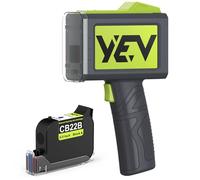 YEV V127 - Impresora de inyección de tinta de mano mejorada de 16 horas de impresión continua de 5 ruedas para imprimir números de lote, logotipos, números de serie, códigos de barras y códigos QR en