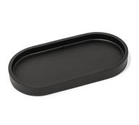 Yew Design - Bandeja Redonda en Negro Mate para dispensadores de jabón, 20 cm - Organizador para Botellas de jabón y loción en el baño, la Cocina o la encimera - Espacio para 2 dispensadores de jabón