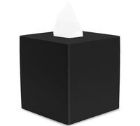 Yew Design Caja de paρuelos cuadrada negra mate, dispensador de caja de paρuelos decorativa para baρos, salones, oficina, dormitorio, tocador, en