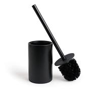 Yew Design - Cepillo de Inodoro Negro Mate para baño con Soporte, diseño Elegante, Resistente y Duradero