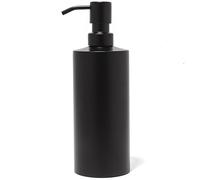 Yew Design - Dispensador de jabón negro de acero inoxidable para baño y fregadero de cocina, 15 oz, recargable, redondo, a prueba de óxido, con bomba para jabón de manos, detergente, loción y encimera