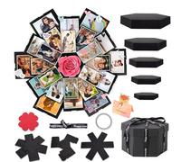 YEWCEP Caja sorpresa, caja de explosión, con 6 caras, caja sorpresa Lovebox Foto Hexágono Caja para el Día de la Madre, cumpleaños, aniversario, boda