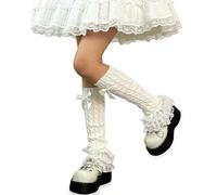 YEWCEP Calentadores para mujer, calentadores blancos para mujer, calentadores de piernas Y2k, Lolita Dress, calentadores de piernas Y2k adecuados para niñas, calentadores de piernas adecuados para