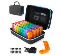 Yewltvep - Organizador mensual de píldoras 3 veces al día con cortador de pastillas, organizador de pastillas de 30 días mensual, organizador de pastillas con 31 compartimentos diarios, pastillero con