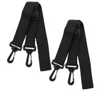 Yewseas 2 PCS Correa Universal de Nylon Bandolera Negra 75-130 cm para Bolsos de Viaje y Ordenador Portátil - Color Negro con Mosquetones