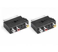 Yewseas 2PCS Adaptador Euroconector SCART a 3 RCA + S-Video con Conmutador Entrada/Salida, Convertidor AV Macho-Hembra para TV, Reproductor, Grabadora y Dispositivos Multimedia Analógicos