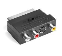 Yewseas Adaptador de Euroconector a 3X Conectores en Conmutador + S-Video, Conmutador de Audio y Vídeo AV, Convertidor Scart Conmutable Macho-Hembra Transmisión de Señales