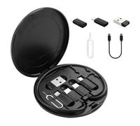 Yewseas Kit de Adaptador de Carga USB, Adaptador USB a USB-C, Convertidor Multi-portátil Type C a USB 3.0 OTG iOS Micro con Cable de Carga 0.3m 100W para 16 15 14 MAX Pro Plus, Galaxy S25, Negro