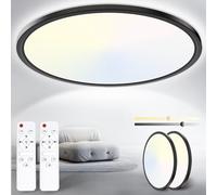 Yexati 2PCS Plafon LED Techo Regulable 24W 3200LM Delgada Lampara Techo con Mando a Distancia 3000K-6500K, IP54 Ø29.5cm Plafones Redondo Lámpara Panel para Dormitorio Cocina Salon Baño Comedor Pasillo