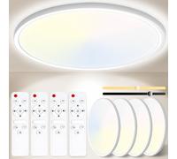 Yexati 4PCS Plafon LED Techo Regulable 24W 3200LM Delgada Lampara Techo con Mando a Distancia 3000K-6500K, IP54 Ø29.5cm Plafones Redondo Lámpara Panel para Dormitorio Cocina Salon Baño Comedor Pasillo