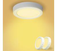 Yexati Pack 2X Panel LED Circular 15W 1800LM, Plafon Superficie LED Redondo (3000K) Color Blanco Calido, IP44 Angulo 120 Driver Incluido. para Dormitorio Cocina Salon Baño Comedor Pasillo 170 * 28Hmm