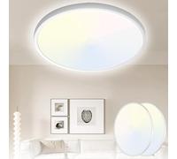 Yexati Pack 2x Plafon LED Techo 20W 2000LM, IP54 Lampara Techo 6000K/4000K/3000K Delgada Plafón Luz Led Redondo Lámpara Panel para Baño Dormitorio Cocina Salon Comedor Pasillo Ø230*25mm