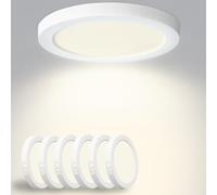 Yexati Plafon LED Techo 18W 1800LM, IP44 Lámpara Techo Delgada 4500K Blanco Neutro, Lampara de Techo Redondo Plana Ø220mm Driver Incluido. para Dormitorio Baño Cocina Balcón Pasillo Oficina 6 Pack