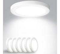 Yexati Plafon LED Techo 18W 1800LM, IP44 Lámpara Techo Delgada 6500K Blanco Frío, Lampara de Techo Redondo Plana Ø220mm Driver Incluido. para Dormitorio Baño Cocina Balcón Pasillo Oficina 6 Pack