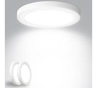 Yexati Plafon LED Techo 18W 1800LM, IP44 Lámpara Techo Delgada 6500K Blanco Frío, Lampara de Techo Redondo Plana Ø220mm Driver Incluido. para Dormitorio Baño Cocina Balcón Pasillo Oficina 2 Pack