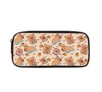 Yexignaon Estuche para lápices para niños, cajas de almacenamiento de lápices con tapas, bolsa de papelería con cremallera para escuela primaria y secundaria, Capibara naranja, Organizador de bolsas