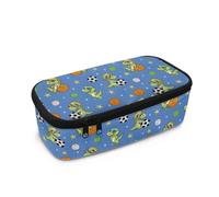 Yexignaon Estuche para lápices para niños de 6, 8, 10, 12 años, gran capacidad, ligero, para suministros escolares, cajas de almacenamiento, Dinosaurio de fútbol, Organizador de bolsas