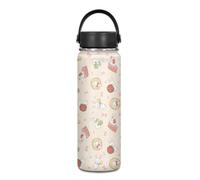Yexignaon Kawaii Bunny - Botella de agua de acero inoxidable para niñas, termo para bebidas calientes y frías, botella de agua aislada con asa, termo de 20 onzas
