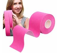 YEYE Cinta facial hecha en la naturaleza - Cinta facial para levantar y kinesiotaping facial, cuello y escote, ritual casero antienvejecimiento - antiarrugas (rosa, 5 cm)