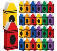 Yeyeplum 24 bolsas de regalo de crayones de bienvenida para el regreso a clases para profesores, cajas de dulces para el primer día de escuela, con asa, bolsa de regalo en forma de lápiz para regreso