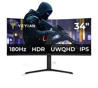 YEYIAN Elysium 34 Monitor Gaming 34" Curvo WQHD | Pantalla Ultra Ancha | 21:9 | 3440x1440 | Panel IPS | 180Hz | 1ms | FreeSync | 16M Colores | 120% sRGB | 2 x DisplayPort 1.4 y 2 x HDMI 2.1