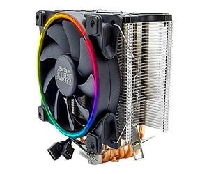 YEYIAN, Sistema Refrigeracion de CPU STORM Gaming, Ventilador de PC con RGB LED, Disipador con gran flujo de aire, 5 Tubos de Cobre, Bajo nivel ruido, 1000 a 1800 RPM - AC1200