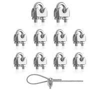 YEYIT Abrazadera Cable Acero M3 Abrazaderas De Cable 10 Piezas Abrazaderas De Cuerda De Alambre De Acero Inoxidable Wire Rope Clips Clip De Cable De Acero Cable Para Cable De Acero 3mm